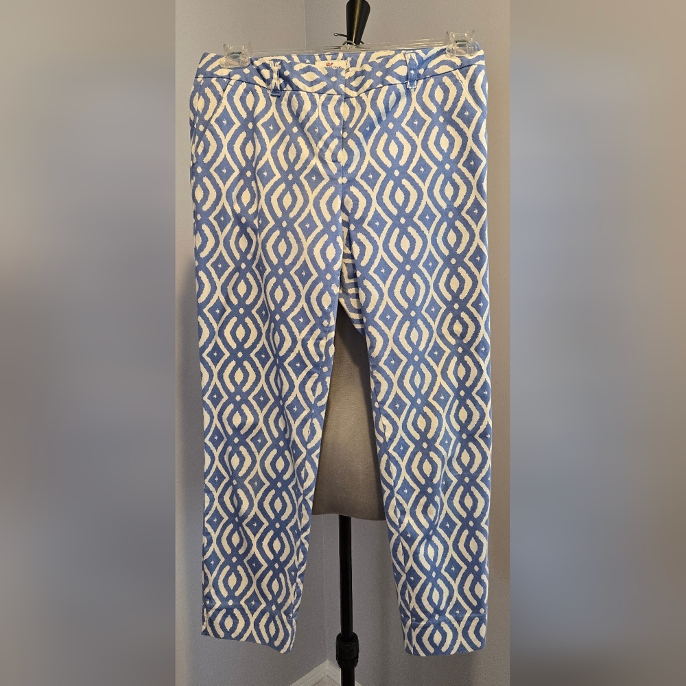 *final price* Vinyard Vines blue-white skinny pants slash pockets sz 4